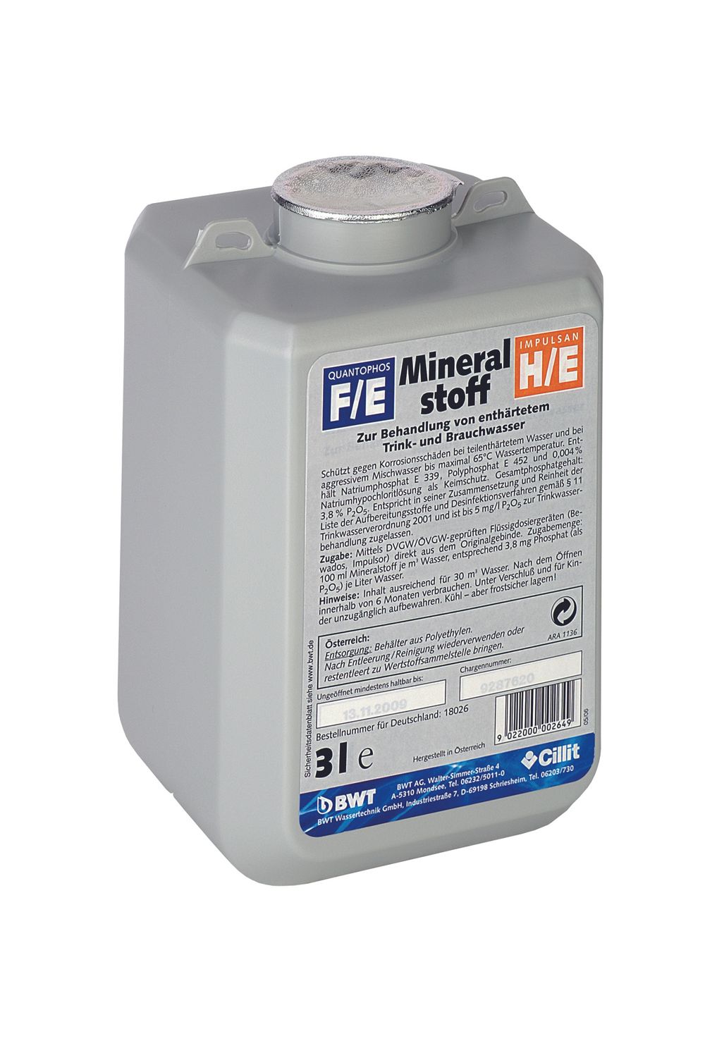 https://raleo.de:443/files/img/11eef2c744c244a080e69f46757f525c/size_l/BWT-Wirkstoff-Mineralstoff-F1-3-Liter-f-Bewados-E-3-Dosiergeraet-Haerteber-1-18022E gallery number 1